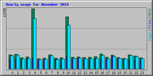 Hourly usage for November 2019
