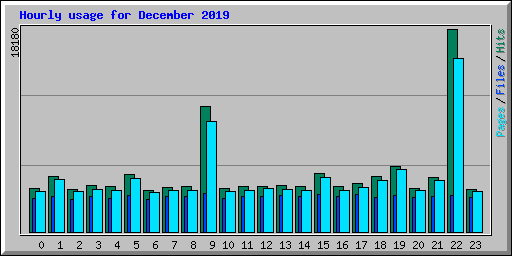 Hourly usage for December 2019