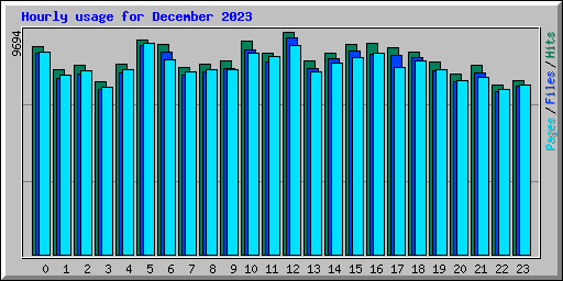 Hourly usage for December 2023